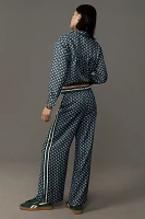 Maeve Packable Tennis-Print Pull-On Track Pants