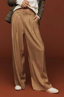 Maeve Linen Wide-Leg Trouser Pants