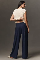 The Avery Pleated Wide-Leg Trousers by Maeve: Linen Edition