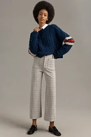 The Colette Cropped Wide-Leg Pants by Maeve: Knit Plaid Edition