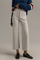 The Colette Cropped Wide-Leg Pants by Maeve: Knit Plaid Edition