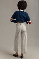 The Colette Cropped Wide-Leg Pants by Maeve: Knit Plaid Edition