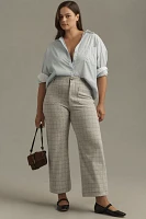 The Colette Cropped Wide-Leg Pants by Maeve: Knit Plaid Edition