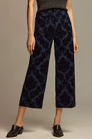 The Colette Cropped Wide-Leg Pants by Maeve: Floral Ponte Edition