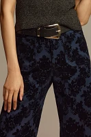 The Colette Cropped Wide-Leg Pants by Maeve: Floral Ponte Edition