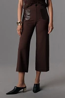 The Colette Cropped Wide-Leg Pants by Maeve: Merrick White Faux-Leather Pocket Edition