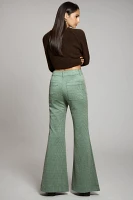 Maeve Plaid Mega-Flare Knit Pants