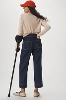 The Colette Cropped High-Rise Wide-Leg Pants by Maeve: Sailor Edition