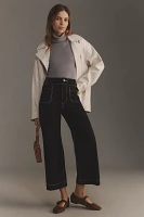 The Colette Cropped Wide-Leg Pants by Maeve: Ponte Contrast Edition