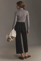 The Colette Cropped Wide-Leg Pants by Maeve: Ponte Contrast Edition