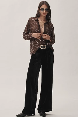 By Anthropologie Wide-Leg Velvet Pants