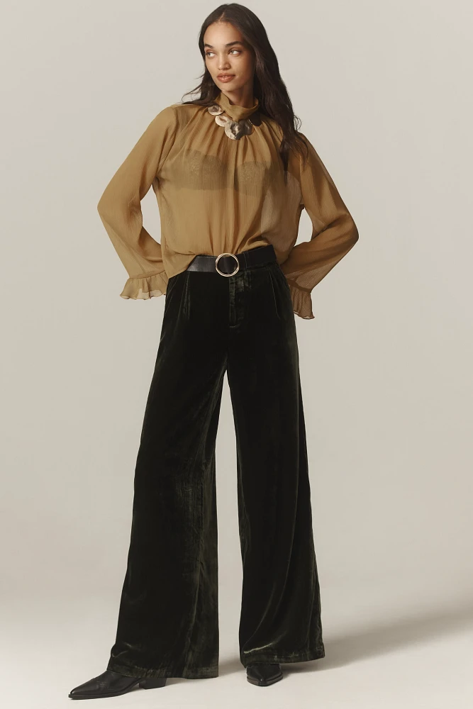 By Anthropologie Wide-Leg Velvet Pants