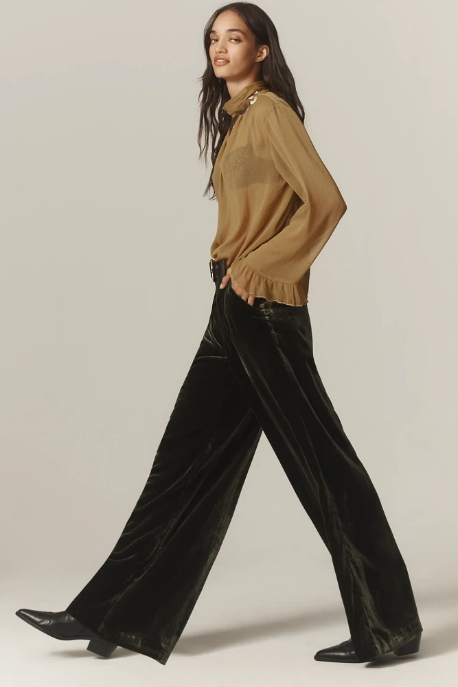 By Anthropologie Wide-Leg Velvet Pants