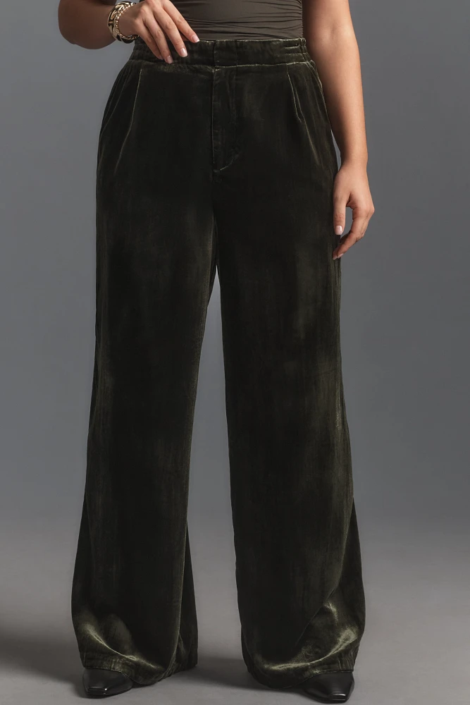 By Anthropologie Wide-Leg Velvet Pants