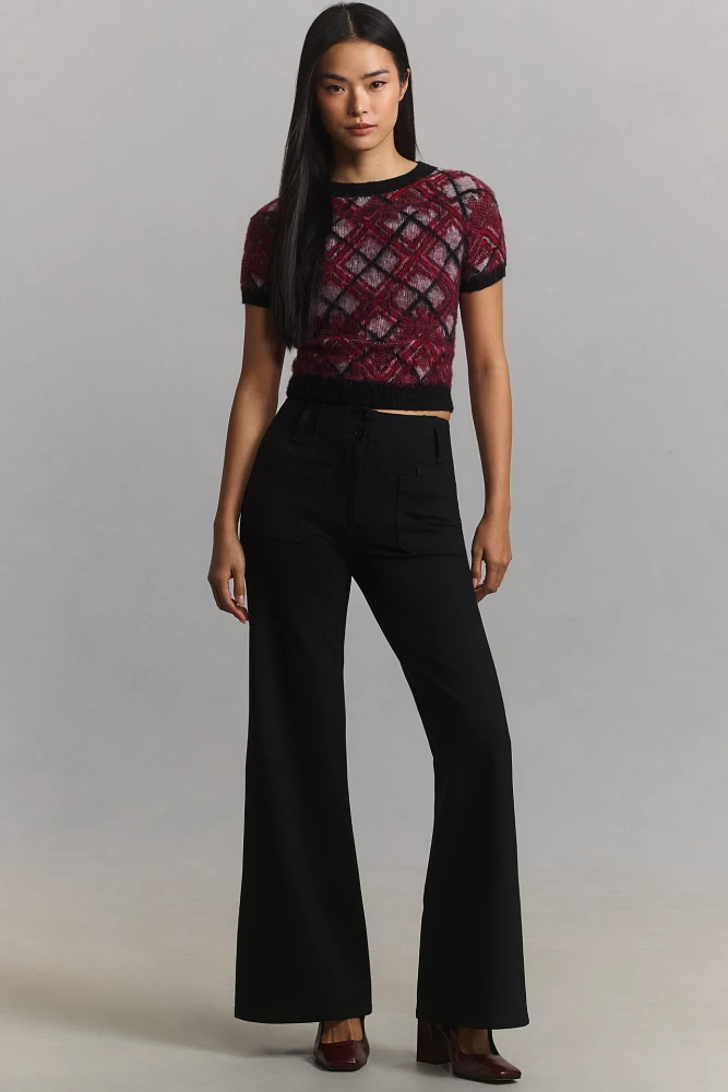 The Junie High-Rise Wide-Leg Flare Pants by Maeve