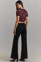 The Junie High-Rise Wide-Leg Flare Pants by Maeve