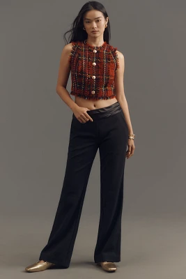 Maeve Cummerbund Wide-Leg Pants