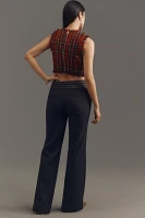 Maeve Cummerbund Wide-Leg Pants