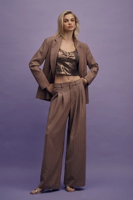 The Avery Pleated Wide-Leg Trousers by Maeve ​