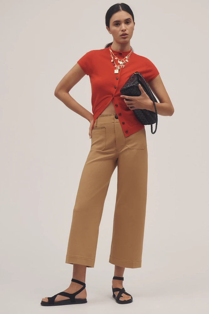 The Colette Cropped Wide-Leg Pants by Maeve: Whipstitch Contrast Edition