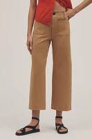 The Colette Cropped Wide-Leg Pants by Maeve: Whipstitch Contrast Edition