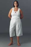 The Avery Pleated Wide-Leg Trousers by Maeve: Linen Culotte Edition
