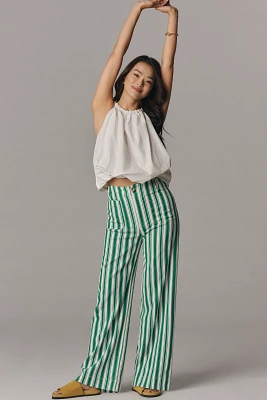 The Colette Full-Length Wide-Leg Pants by Maeve: Striped Edition