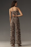 Especia Timora Zebra High-Rise Straight-Leg Pants