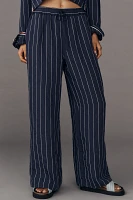The Brooklin Tie-Front Printed Pull-On Pants by Maeve