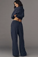 The Brooklin Tie-Front Printed Pull-On Pants by Maeve