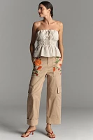 By Anthropologie Embroidered Cargo Pants