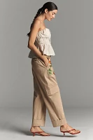 By Anthropologie Embroidered Cargo Pants