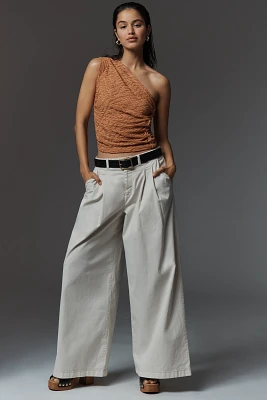 By Anthropologie Low-Rise Pleated Wide-Leg Trousers