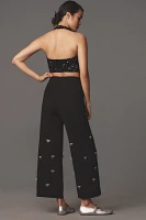 The Colette Cropped Wide-Leg Pants by Maeve: Bow Edition