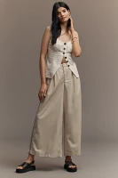 By Anthropologie Pleated Embroidered Trousers