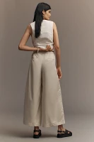 By Anthropologie Pleated Embroidered Trousers