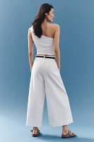 &.Layered High-Rise Belted Culotte Pants