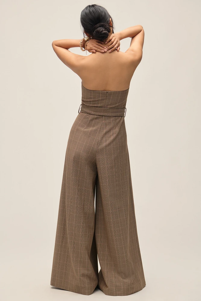 Corey Lynn Calter Plaid Strapless Jumpsuit