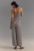 Bishop + Young Elva Strapless Tie-Front Striped Jumpsuit