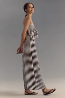 Bishop + Young Elva Strapless Tie-Front Striped Jumpsuit