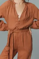 Bella Dahl Button-Front Raglan Jumpsuit