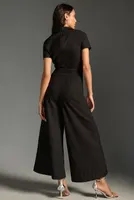 Maeve Faux Wrap Culotte Jumpsuit