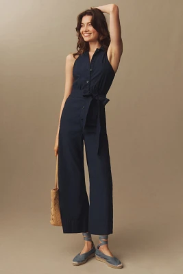 Maeve Halter Button-Front Jumpsuit