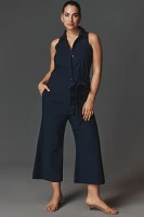 Maeve Halter Button-Front Jumpsuit