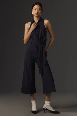 Maeve Halter Button-Front Jumpsuit