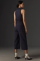 Maeve Halter Button-Front Jumpsuit