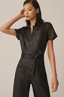 The Colette Weekend Jumpsuit by Maeve: Faux-Leather Edition