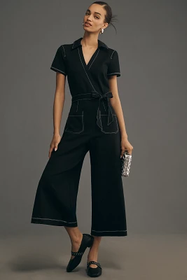 Maeve Wrapped Culotte Jumpsuit: Ponte Edition