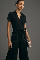 Maeve Wrapped Culotte Jumpsuit: Ponte Edition