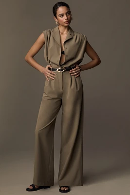 English Factory Sleeveless Pleated Jumpsuit